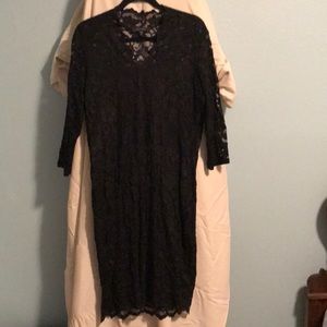 Black Lace dress with slip under. Stretch fit